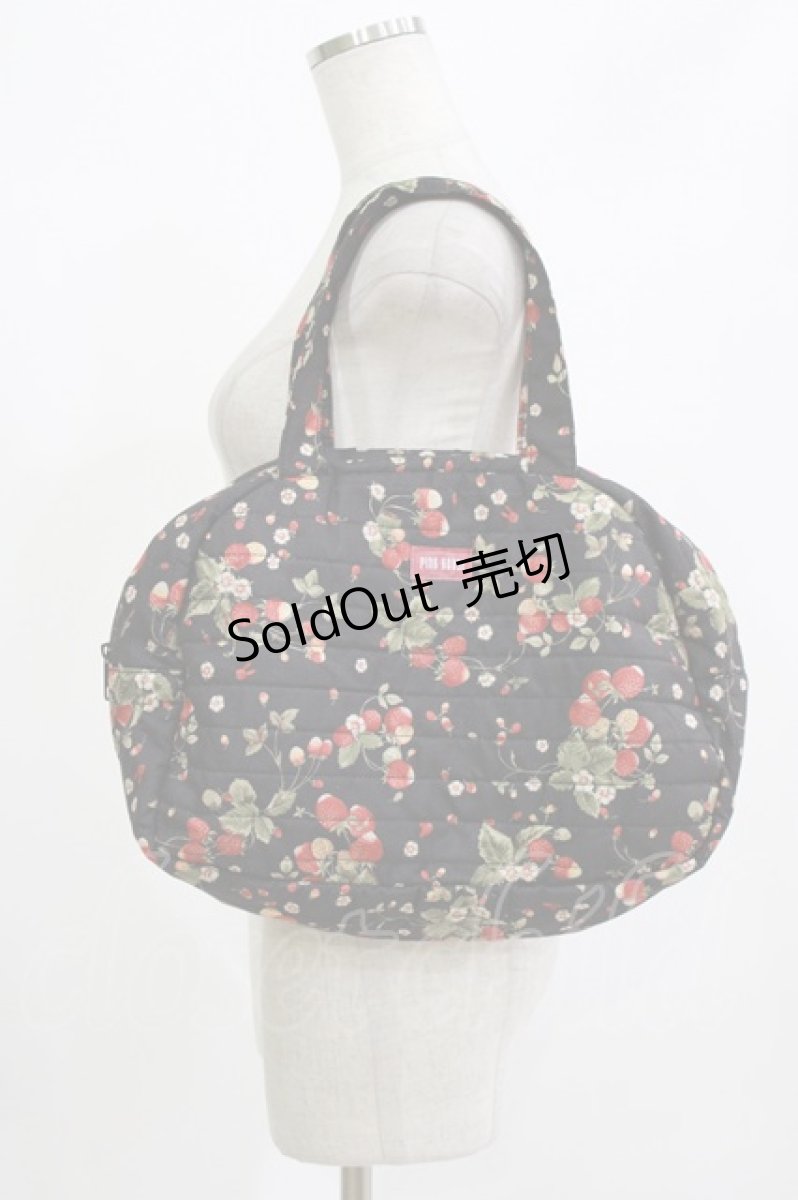 画像1: PINK HOUSE / Strawberry Boston Bag  ブラック H-26-09-11-053-LO-BG-NS-ZH (1)