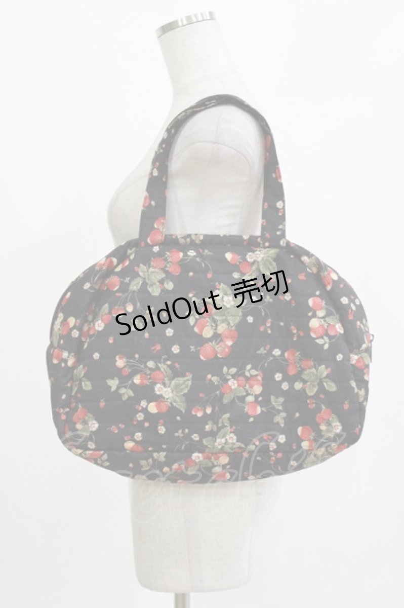 画像2: PINK HOUSE / Strawberry Boston Bag  ブラック H-26-09-11-053-LO-BG-NS-ZH (2)