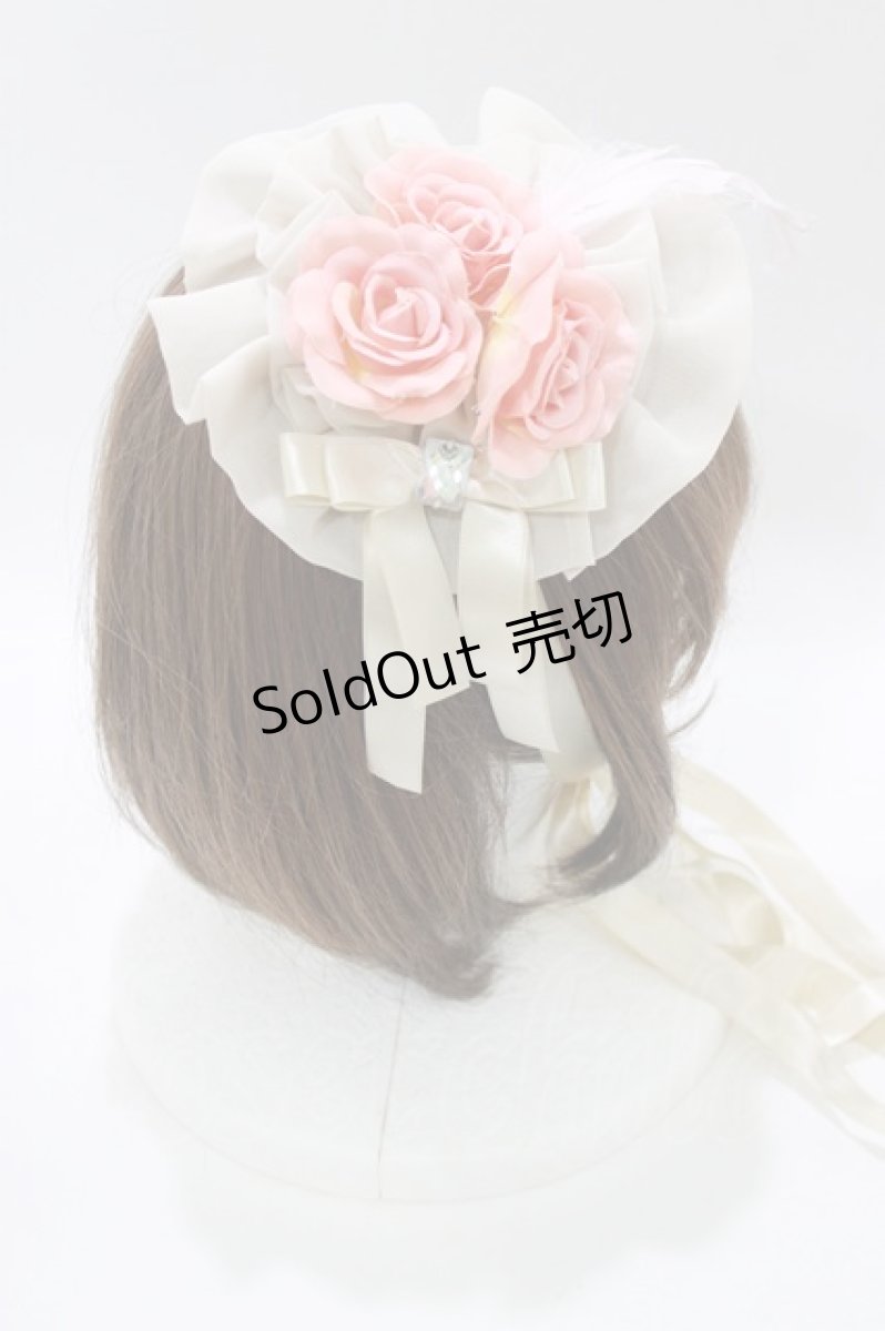 画像2: metamorphose / ローズシフォン円形ヘッドドレス  生成り H-26-09-11-069-ME-ZA-NS-ZH (2)