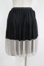 画像3: MARBLE / 配色ペチコート  黒×グレー H-26-09-12-028-GO-SK-KB-ZH (3)