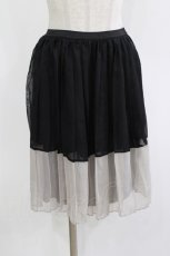 画像1: MARBLE / 配色ペチコート  ブラック×グレー H-26-09-12-029-GO-SK-KB-ZH (1)