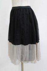 画像2: MARBLE / 配色ペチコート  ブラック×グレー H-26-09-12-029-GO-SK-KB-ZH (2)