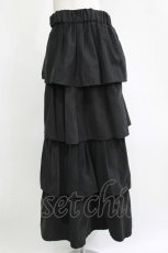 画像2: MARBLE / 4段フリルロングスカート S-L ブラック H-26-09-12-031-GO-SK-KB-ZH (2)