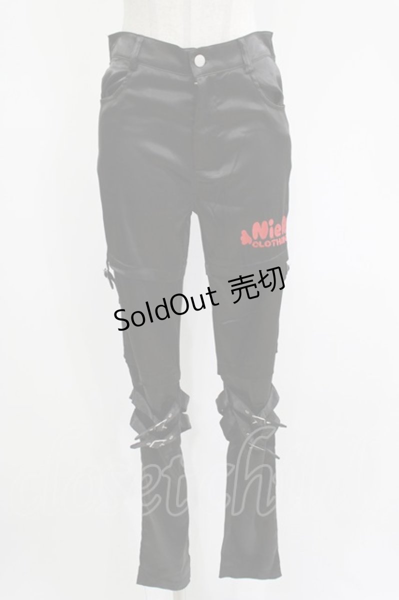 画像1: NieR Clothing / ベルト付きパンツ F 黒 H-26-09-12-033-PU-PA-AK-ZH (1)