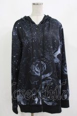画像1: NieR Clothing / 総柄ZIPパーカー F 黒 H-26-09-12-041-PU-TO-KB-ZH (1)