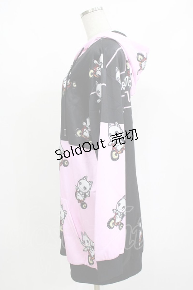 画像2: NieR Clothing / 総柄ZIPパーカー F ピンク H-26-09-12-042-PU-TO-AK-ZH (2)
