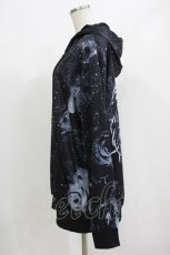 画像2: NieR Clothing / 総柄ZIPパーカー F 黒×グレー H-26-09-12-045-PU-TO-KB-ZH (2)