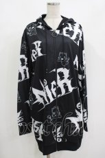 画像1: NieR Clothing / 総柄ZIPパーカー  黒×白/ミケロゴ H-26-09-12-046-PU-TO-KB-ZH (1)
