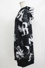画像2: NieR Clothing / 総柄ZIPパーカー  黒×白/ミケロゴ H-26-09-12-046-PU-TO-KB-ZH (2)