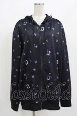 画像1: NieR Clothing / 総柄ZIPパーカー  黒×紫 H-26-09-12-048-PU-TO-KB-ZH (1)