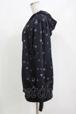画像2: NieR Clothing / 総柄ZIPパーカー  黒×紫 H-26-09-12-048-PU-TO-KB-ZH (2)