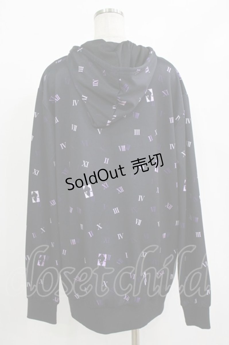 画像3: NieR Clothing / 総柄ZIPパーカー  黒×紫 H-26-09-12-048-PU-TO-KB-ZH (3)