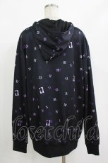 画像3: NieR Clothing / 総柄ZIPパーカー  黒×紫 H-26-09-12-048-PU-TO-KB-ZH (3)