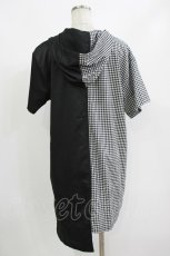 画像3: NieR Clothing / 半袖ZIPパーカー  黒×チェック H-26-09-12-049-PU-TO-KB-ZH (3)