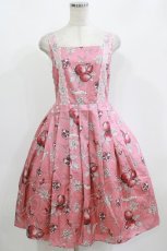 画像1: Emily Temple cute / ザクロノースリーブワンピース M レッド H-26-09-12-005-ET-OP-NS-ZH (1)