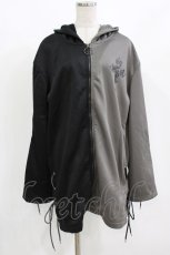 画像1: NieR Clothing / 編み上げZIPパーカー F グレー×黒 H-26-09-12-053-PU-TO-AK-ZH (1)