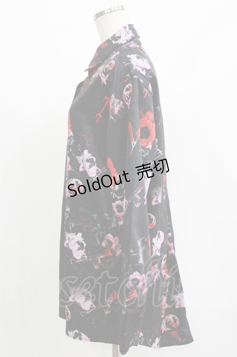 画像2: NieR Clothing / プリント切替シャツ F 黒 H-26-09-12-055-PU-BL-AK-ZH (2)