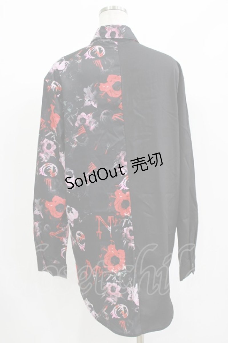画像3: NieR Clothing / プリント切替シャツ F 黒 H-26-09-12-055-PU-BL-AK-ZH (3)