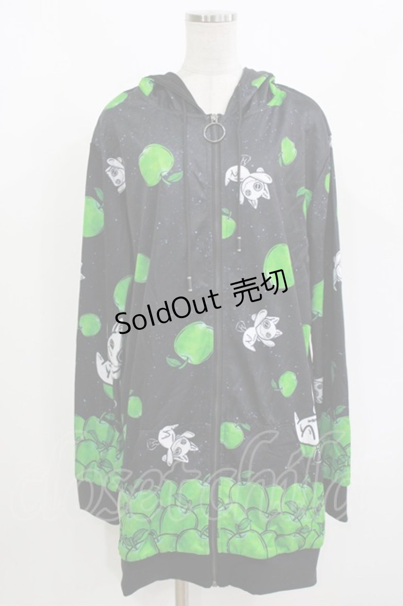 画像1: NieR Clothing / 総柄ZIPパーカー F 黒 H-26-09-12-062-PU-TO-AK-ZH (1)
