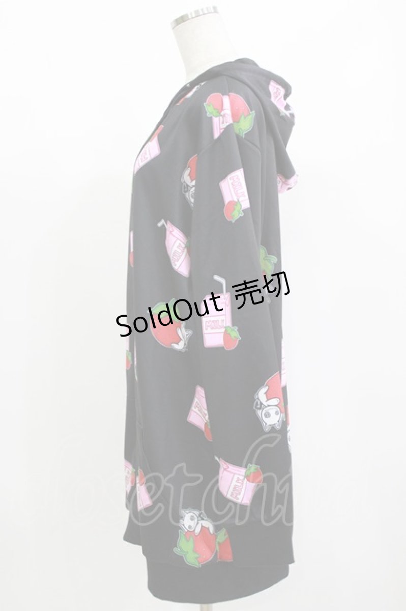 画像2: NieR Clothing / 総柄ZIPパーカー  いちごみるく/Nierちゃん H-26-09-12-066-PU-TO-KB-ZH (2)
