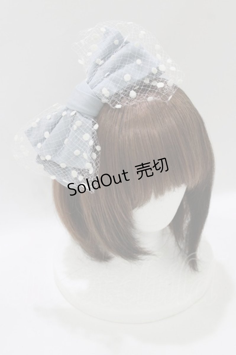 画像1: Melody BasKet / Dollyリボンカチューシャ  サックス H-26-09-12-080-LO-AC-AK-ZH (1)