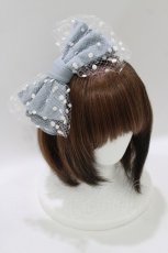画像1: Melody BasKet / Dollyリボンカチューシャ  サックス H-26-09-12-080-LO-AC-AK-ZH (1)
