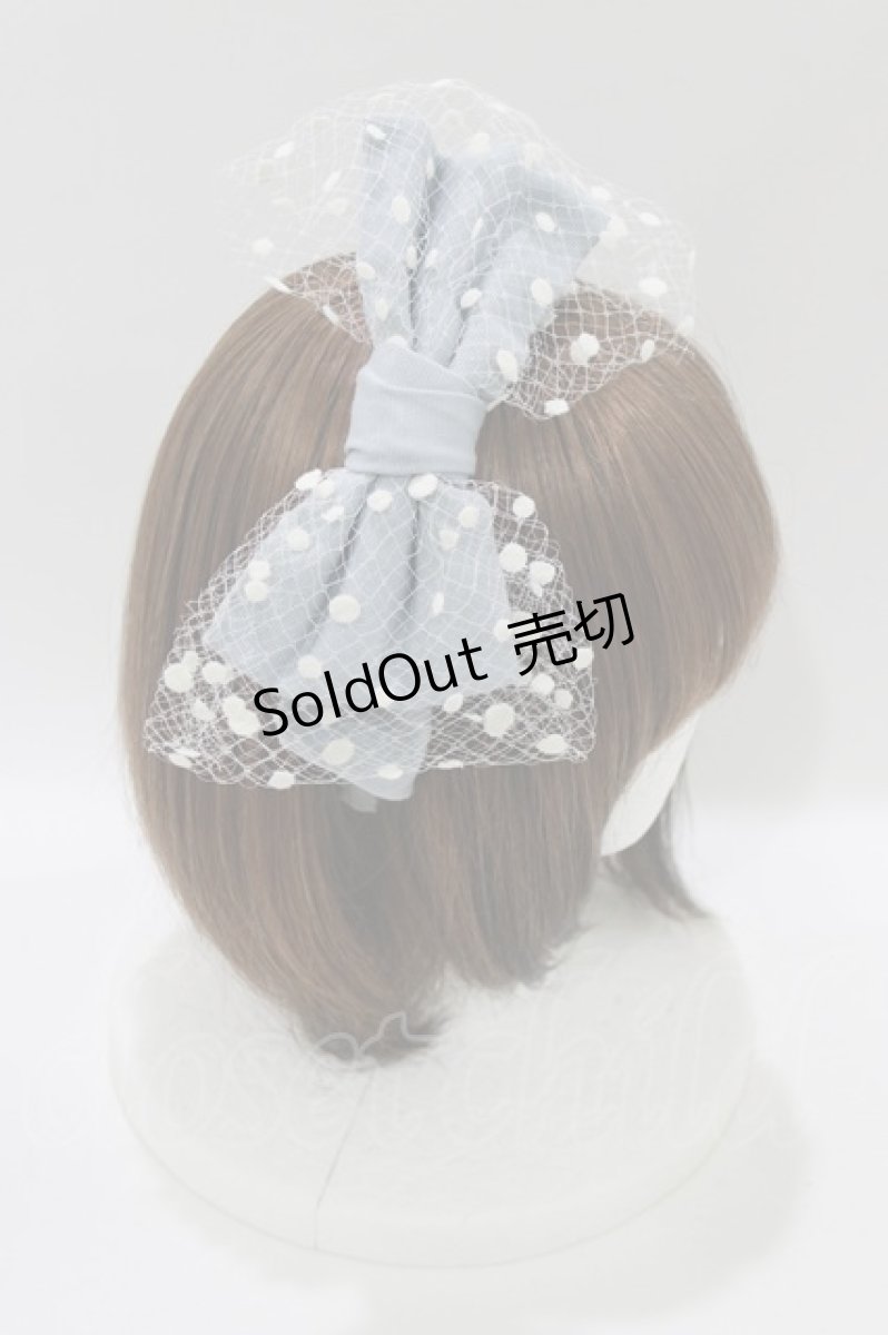 画像2: Melody BasKet / Dollyリボンカチューシャ  サックス H-26-09-12-080-LO-AC-AK-ZH (2)