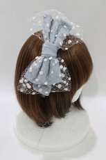 画像2: Melody BasKet / Dollyリボンカチューシャ  サックス H-26-09-12-080-LO-AC-AK-ZH (2)