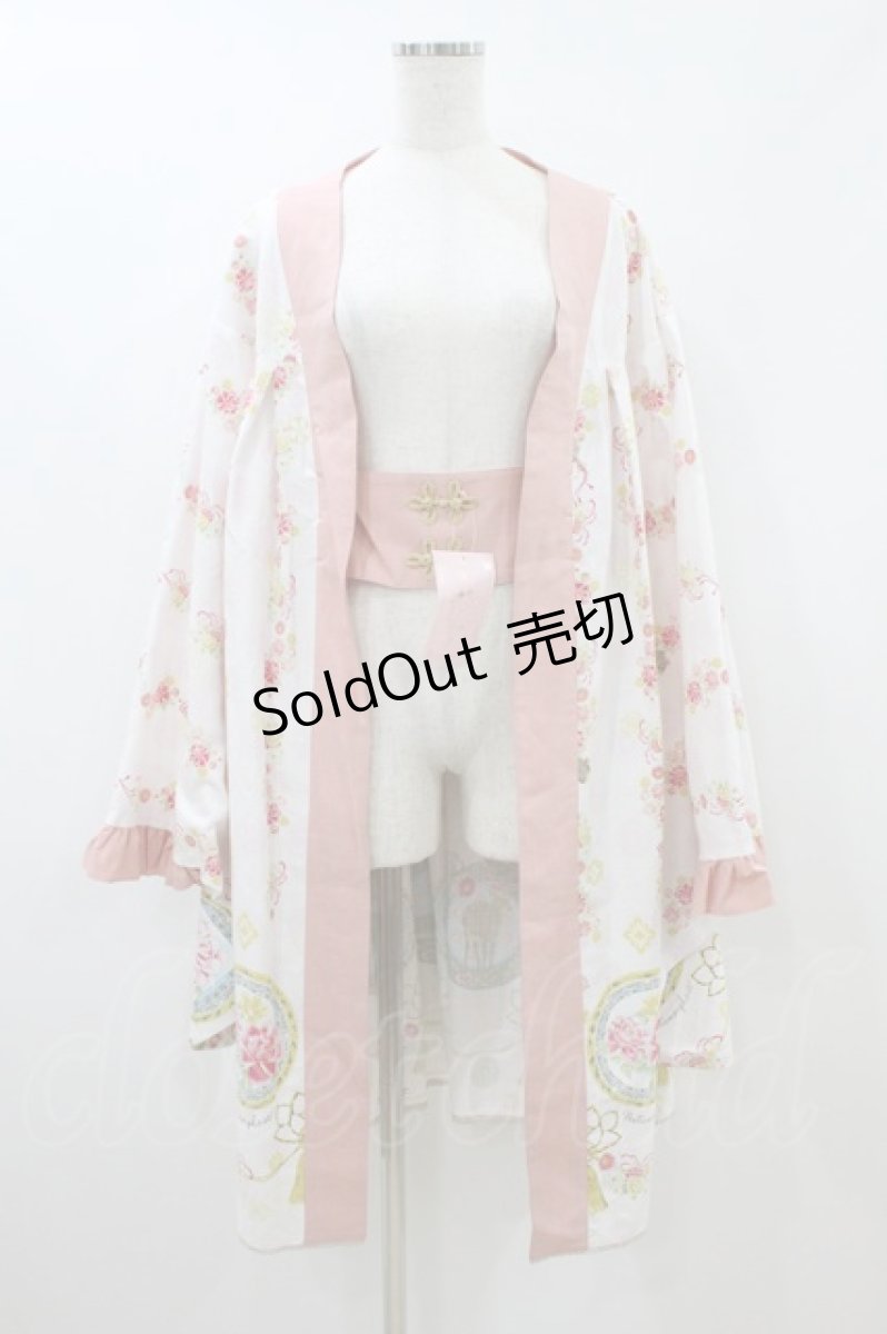 画像1: metamorphose / 花鹿の万華鏡 着物風羽織り Free 薄桜(Cherry Blossoms) H-26-09-13-019-ME-JA-NS-ZH (1)