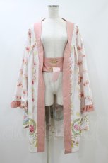 画像1: metamorphose / 花鹿の万華鏡 着物風羽織り Free 薄桜(Cherry Blossoms) H-26-09-13-019-ME-JA-NS-ZH (1)