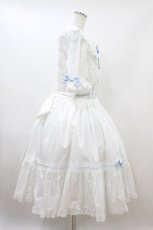 画像3: metamorphose / 【プラスサイズ】はしごレース丸襟半袖ワンピース プラスサイズ 白/サックス H-26-09-13-020-ME-OP-NS-ZH (3)