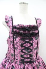 画像4: metamorphose / 【プラスサイズ】闇といばらの女王 フリルレースジャンパースカート プラスサイズ ピンク H-26-09-13-025-ME-OP-NS-ZH (4)