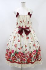 画像1: metamorphose / 【プラスサイズ】おとめの恋つばき シャーリングジャンパースカート プラスサイズ たまご H-26-09-13-026-ME-OP-NS-ZH (1)