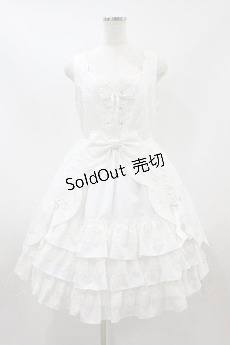 画像1: Angelic Pretty / スカラップレースドールジャンパースカート F 白 H-26-09-13-027-AP-OP-YZ-ZH (1)