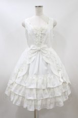 画像1: Angelic Pretty / スカラップレースドールジャンパースカート F 白 H-26-09-13-027-AP-OP-YZ-ZH (1)