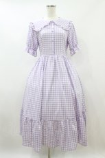 画像1: m petit by misako / AOKデシンギンガムOP S ラベンダー H-26-09-13-028-LO-OP-NS-ZH (1)