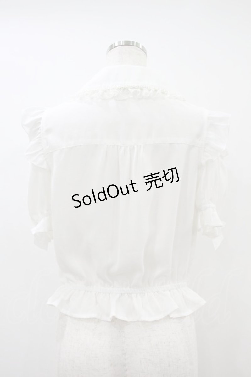 画像2: Secret Honey / 肩開きラッフル裾フリルブラウス M ホワイト H-26-09-14-043-CA-BL-YZ-ZH (2)