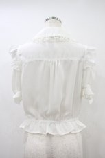 画像2: Secret Honey / 肩開きラッフル裾フリルブラウス M ホワイト H-26-09-14-043-CA-BL-YZ-ZH (2)