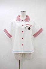 画像1: majoretty / 五月アイ/エリソデストライプブラウス 2L シロ/レッド H-26-09-14-046-LO-BL-YZ-ZH (1)