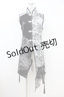 Qutie Frash チャイナ チュニック Qutie Frash / チャイナチュニック 黒×白 H-26-09-14-1048-QU-TO-AK-ZH