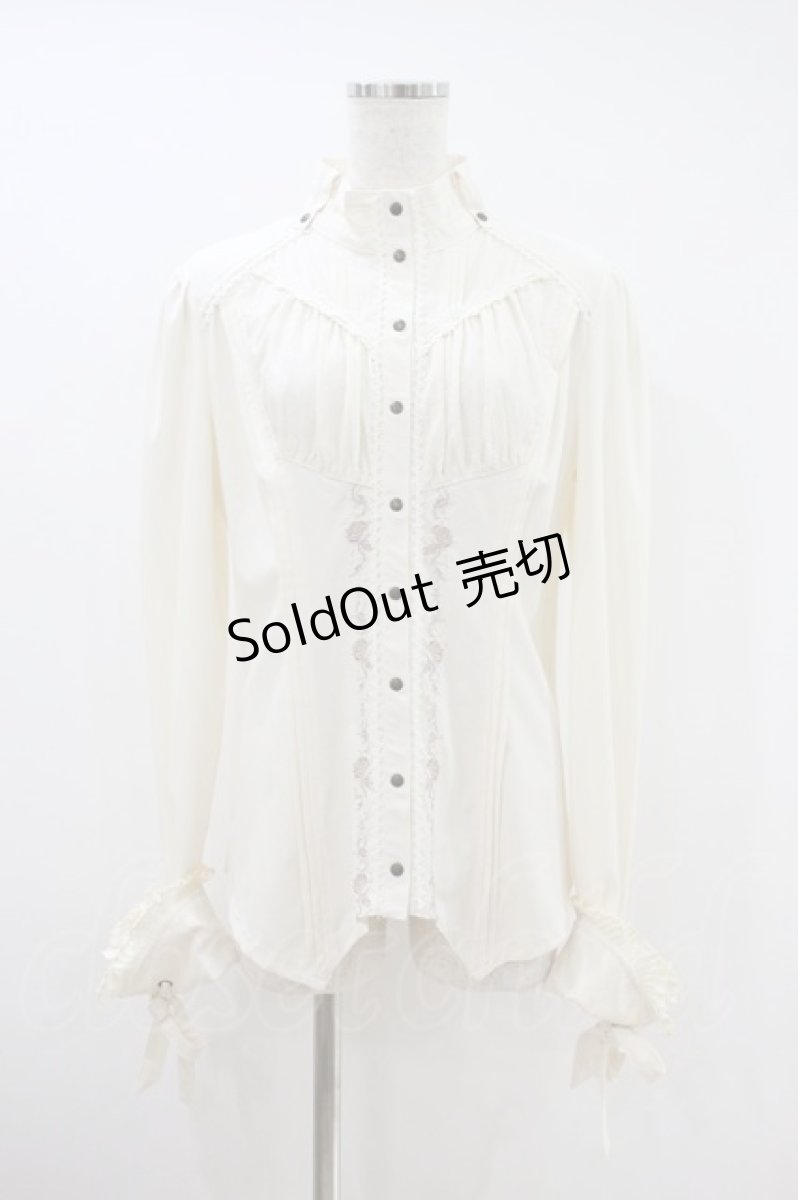 画像1: Ozz oneste / 薔薇刺繍ブラウス  アイボリー H-26-09-14-1054-OO-BL-AK-ZH (1)