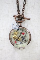 画像1: Q-pot. / ALICE-Melty Pocket Watch Necklace  ブロンズ H-26-09-14-1008-QP-AC-KB-ZH (1)