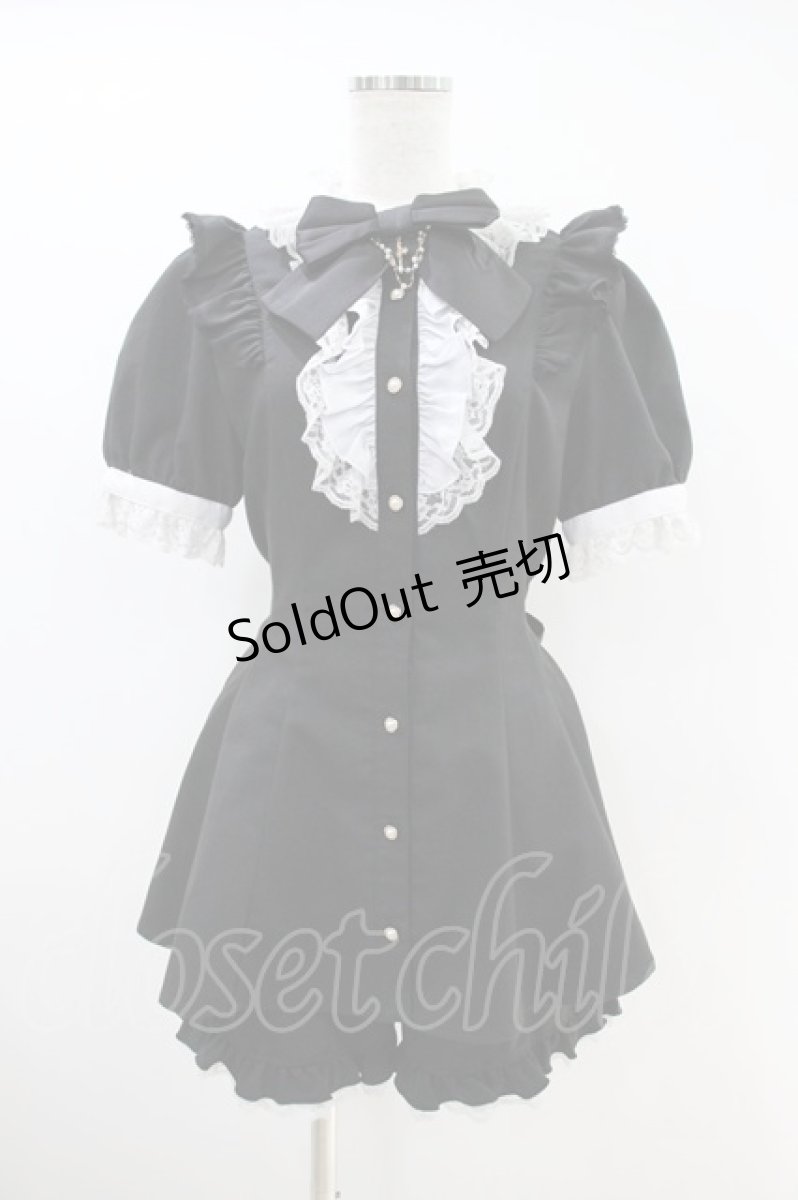 画像1: Secret Honey / アクセサリーリボンレースフリルセットアップ M ブラック H-26-09-14-012-CA-JA-YZ-ZH (1)