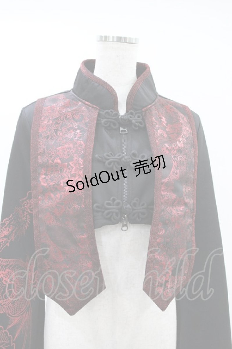 画像4: Qutie Frash / チャイナショートジャケット  黒×赤 H-26-09-14-020-QU-TO-AK-ZH (4)