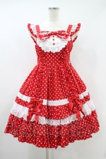 画像1: Angelic Pretty / Sugarフリルジャンパースカート FREE アカ H-26-09-14-024-AP-OP-YZ-ZH (1)