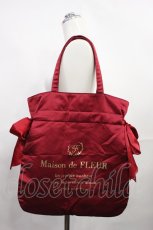 画像1: Maison de FLEUR / ダブルリボントートバッグ  レッド H-26-09-15-1026-LO-BG-NS-ZH (1)