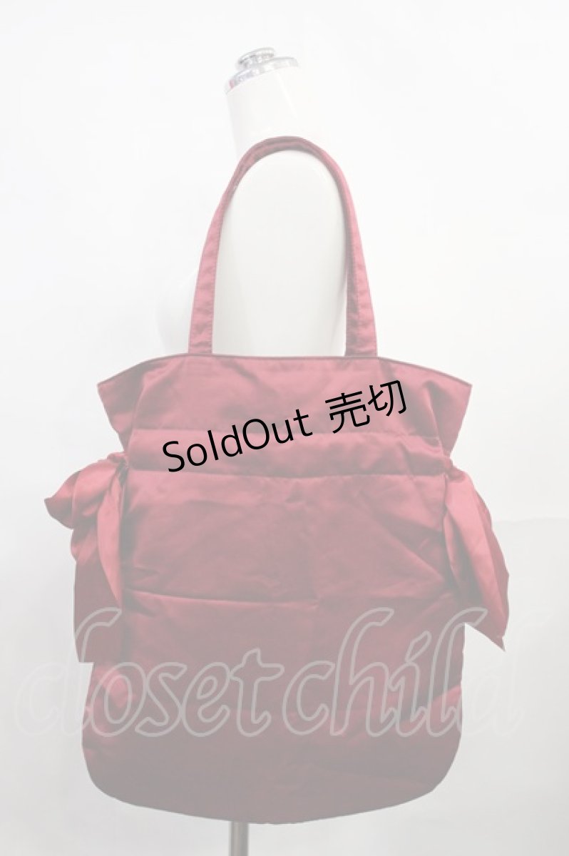 画像2: Maison de FLEUR / ダブルリボントートバッグ  レッド H-26-09-15-1026-LO-BG-NS-ZH (2)