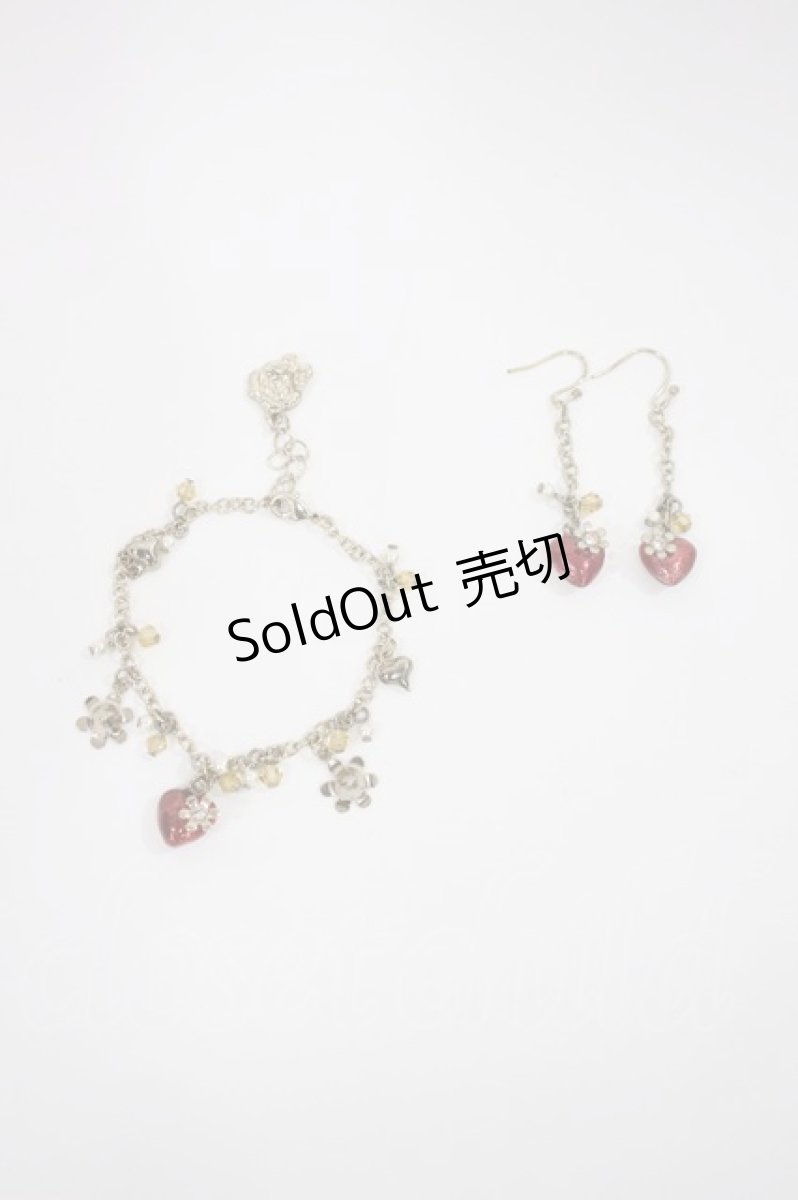 画像1: axes femme / ハートフラワーブレスレット+ピアス  ゴールド H-26-09-15-1034-AX-AC-YZ-ZH (1)