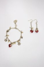 画像1: axes femme / ハートフラワーブレスレット+ピアス  ゴールド H-26-09-15-1034-AX-AC-YZ-ZH (1)