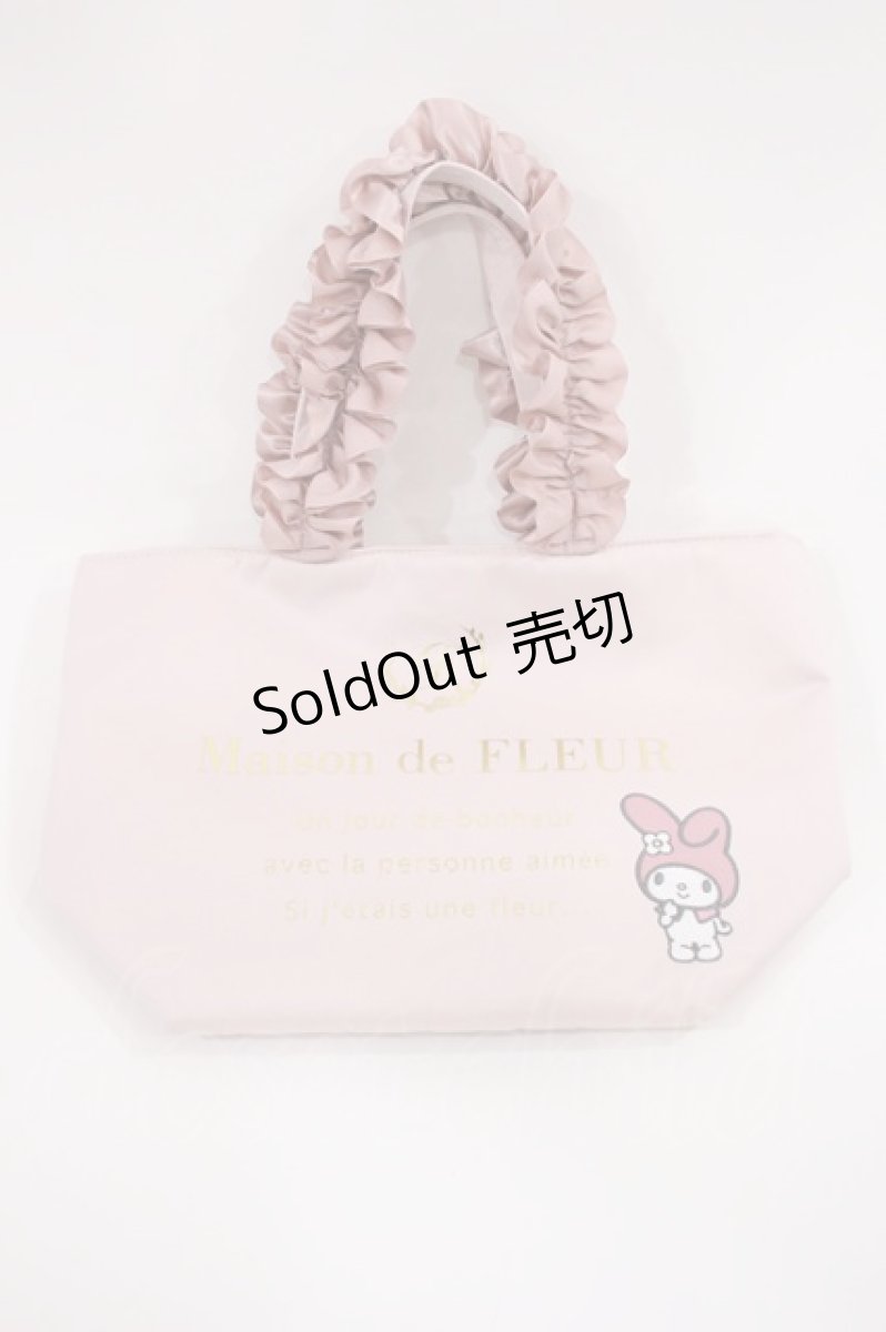 画像1: Maison de FLEUR / マイメロディ/フリルハンドルトートバッグ  ピンク H-26-09-15-1040-LO-BG-NS-ZH (1)
